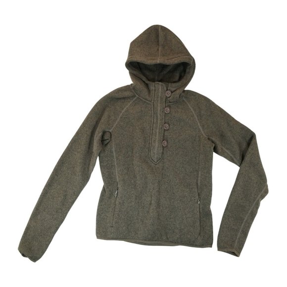 THE NORTH FACE- WOMEN'S FLEECE LINED PULLOVER HOODIE JACKET SIZE S/P‎ BROWN - Picture 1 of 9